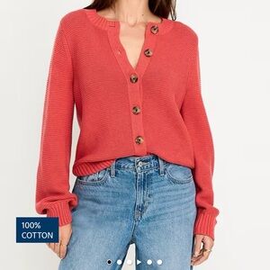 Old Navy Women's Red Button-Up Cardigan